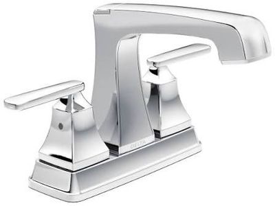 NEW Delta Chrome Two Handle Centerset Bathroom Faucet