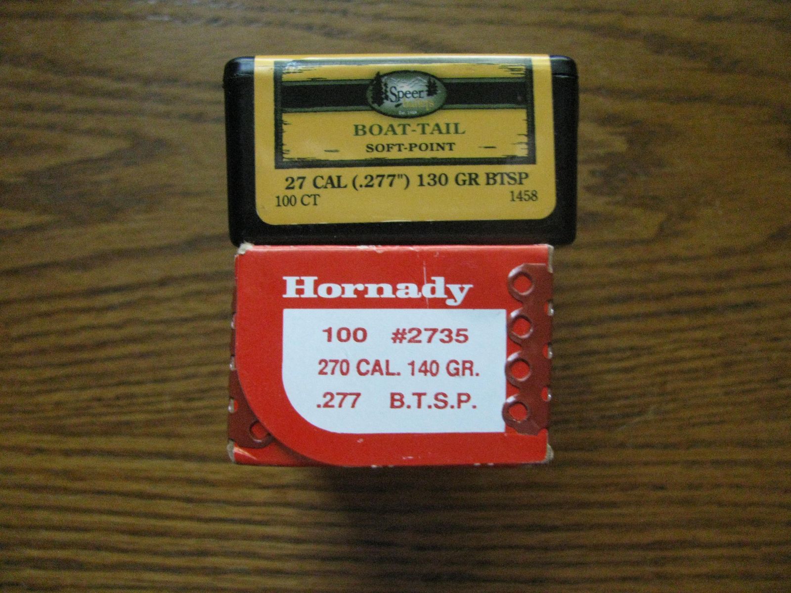 Speer 130 gr. and Hornady 140 gr. 270 cal. bullets
