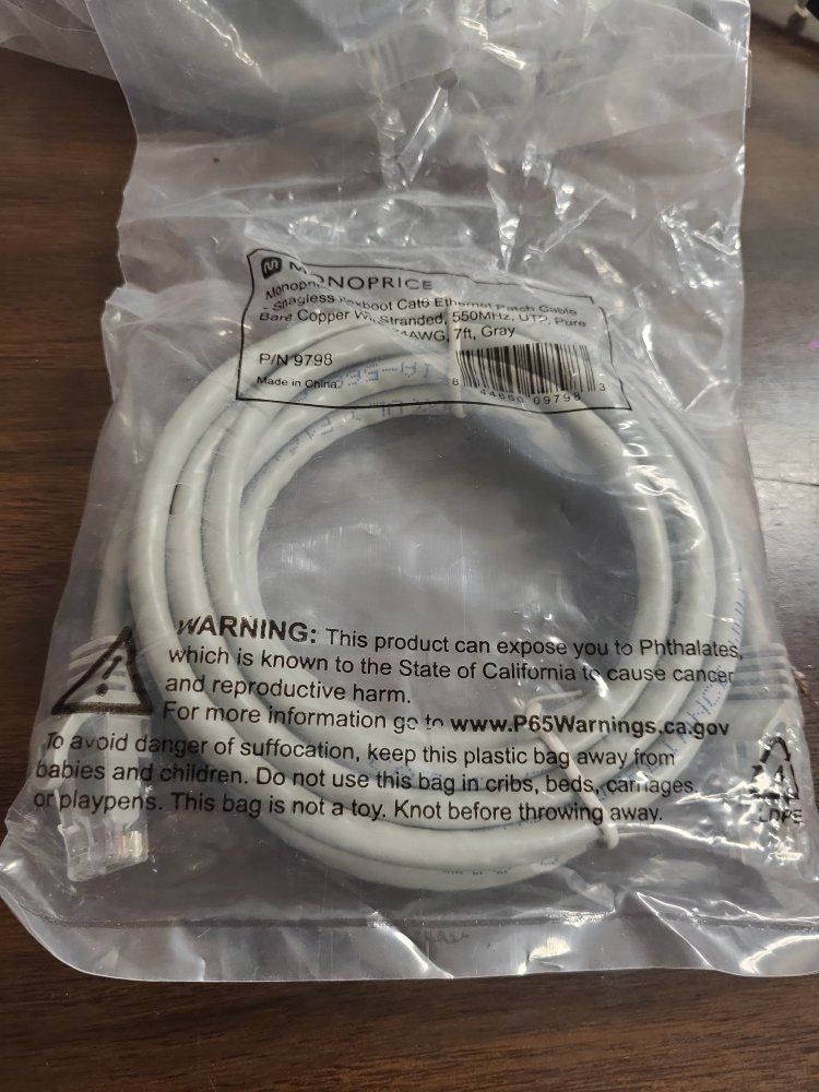 Monoprice Flexboot Cat6 Ethernet Patch Cable - Snagless RJ45, 7ft, Gray (New, Qty 10)