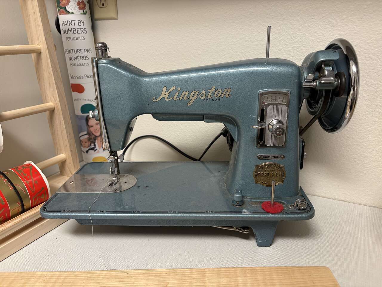 Gorgeous Vintage Kingston electric sewing machine w pedal, antique