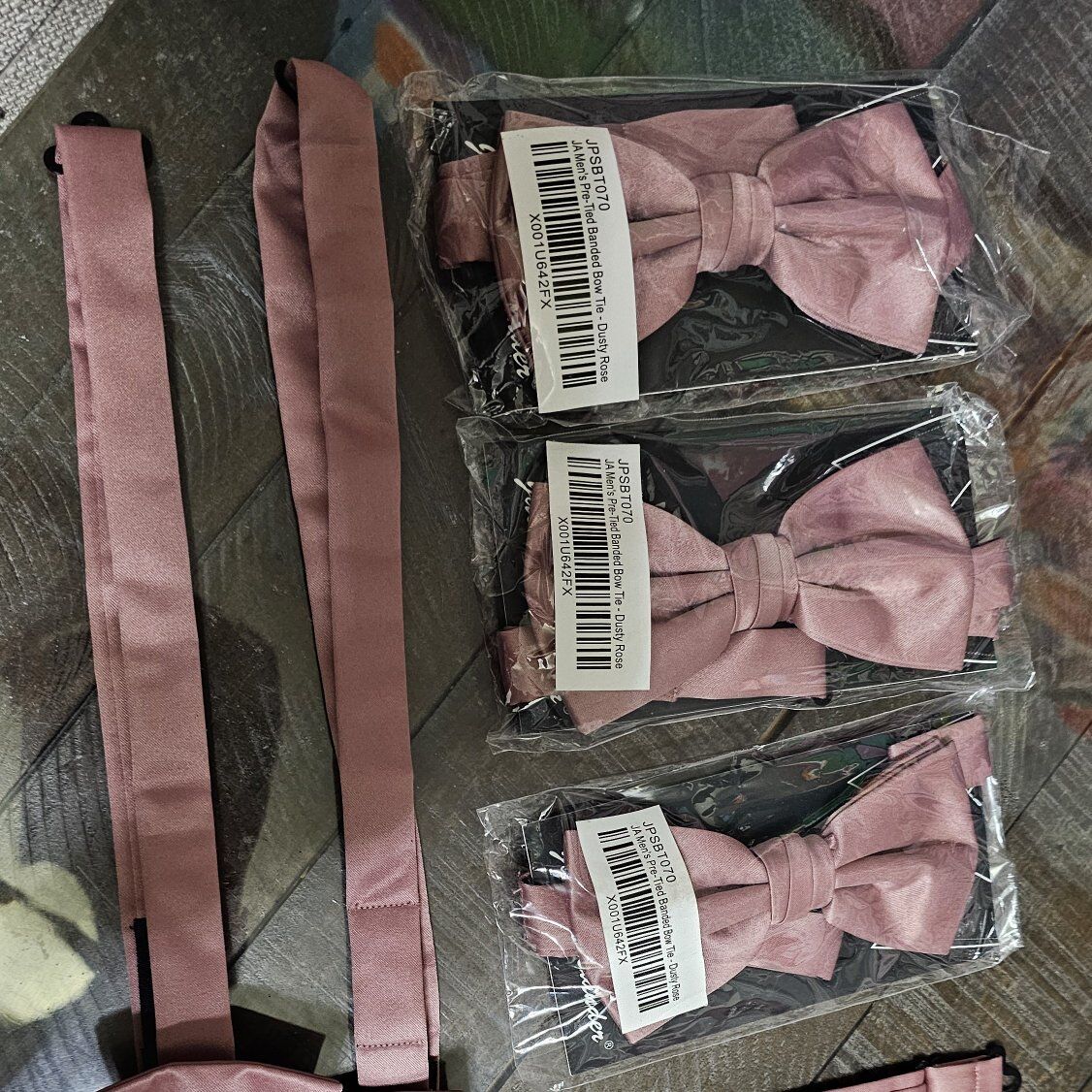 Dusty rose bowties