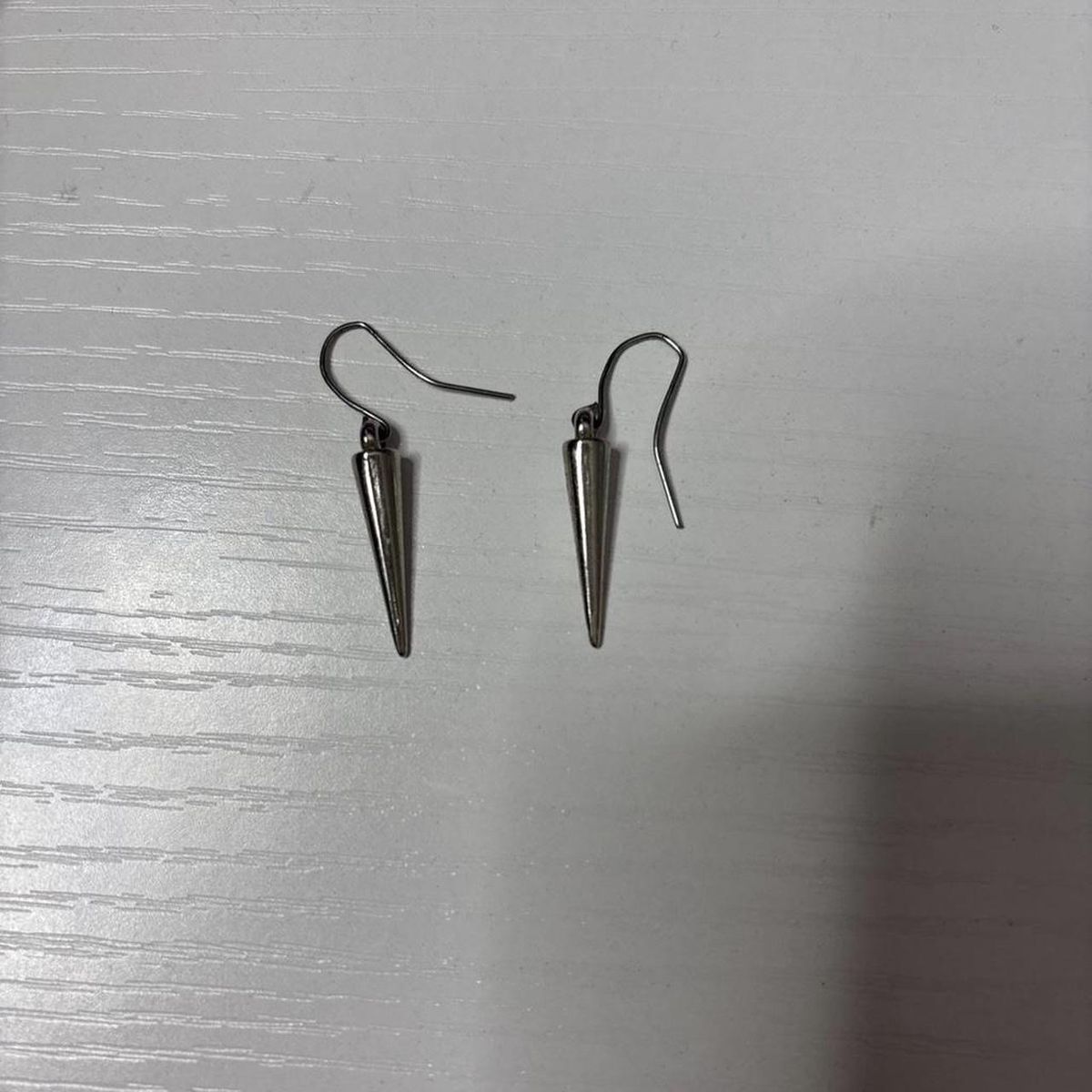 Silver Tone Spike Drop Earrings - Edgy & Unique
