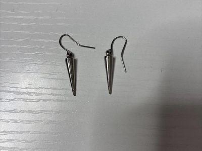 Silver Tone Spike Drop Earrings - Edgy & Unique