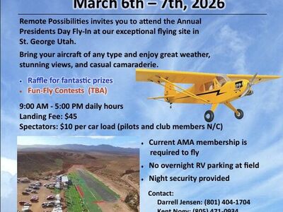 Remote Possibilities R/C Club President Day Fly-In March 6th – 7th Saint George UT