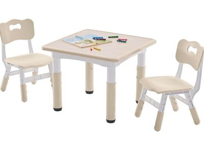 FUNLIO Kids Table and 2 Chairs Set for Ages 3-8, H