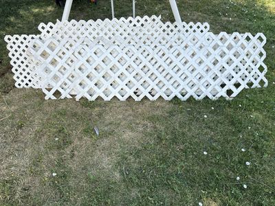 White Plastic Lattice Fence Panels - Lot of 6