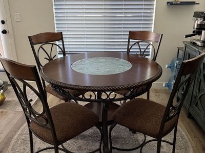Ashley Furniture Glambrey 5-Piece Dining Set - Round Table w/ 4 Upholstered Chairs