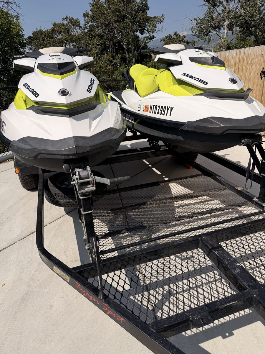 2 Sea-Doo GTI 90 Jet Skis + Trailer + Accessories 