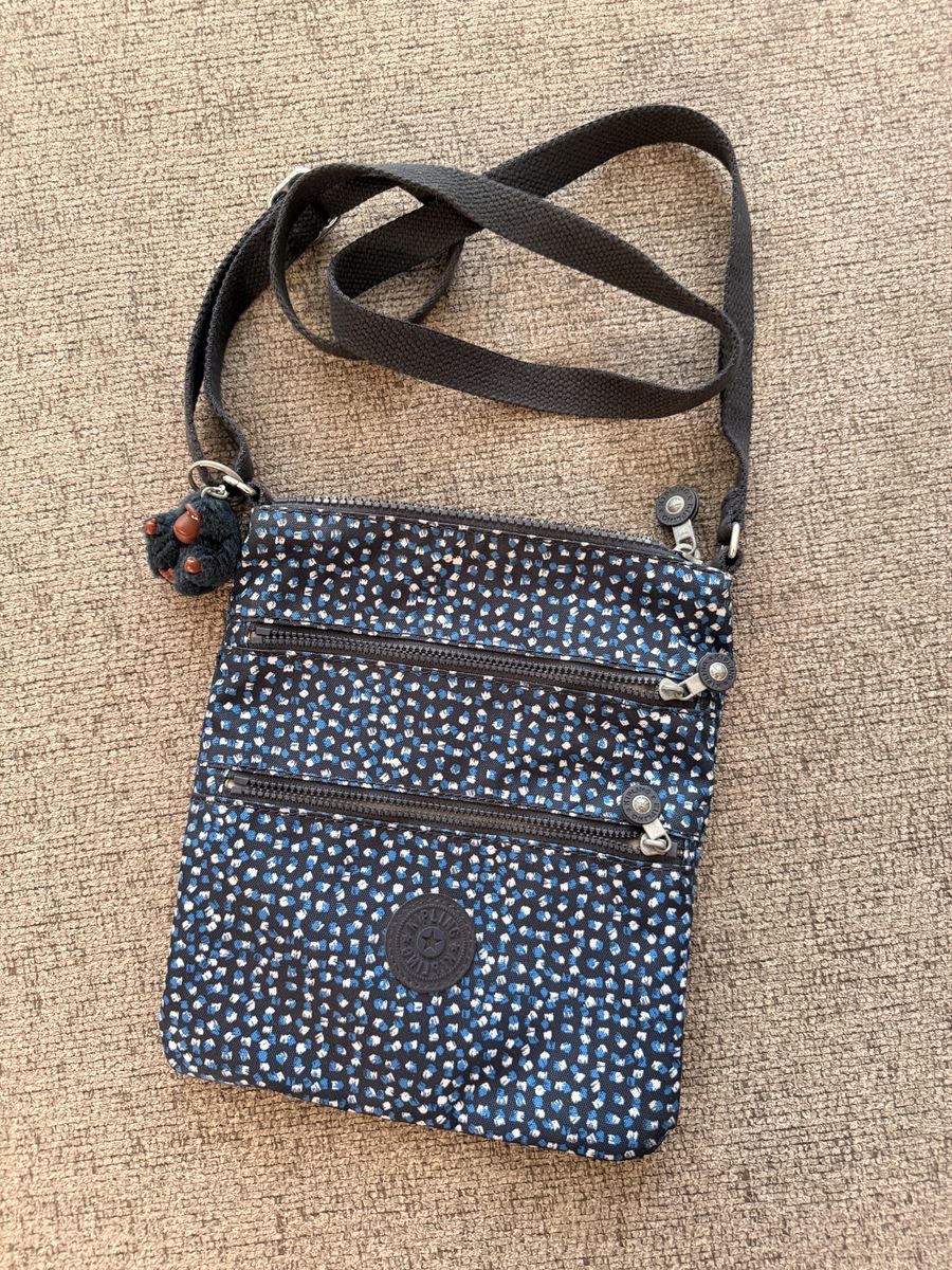 Kipling Printed Crossbody Bag with Monkey Keychain