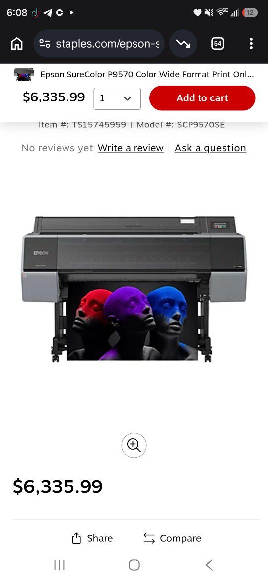 Epson SureColor P9570 Wide Format Inkjet Printer include 15 media roll