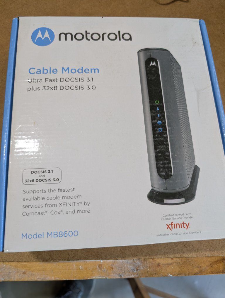 Motorola MB8600 Ultra Fast DOCSIS 3.1 32x8 Cable Modem Xfinity Compatible