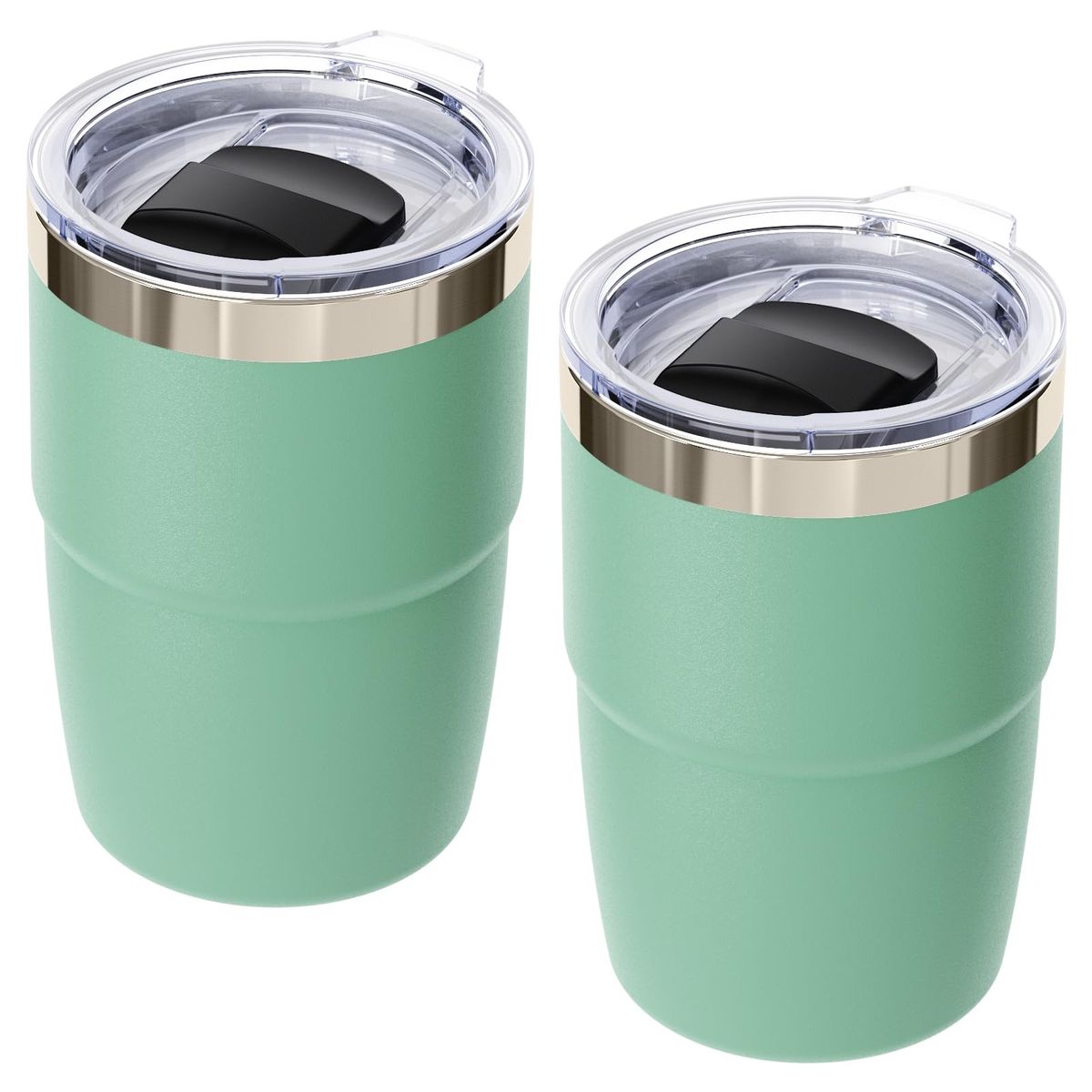 Cafezi 8 oz Small Coffee Cup with Magnetic Lid, Ceramic-Lining
