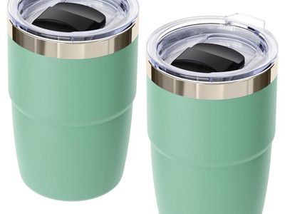 Cafezi 8 oz Small Coffee Cup with Magnetic Lid, Ceramic-Lining