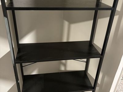 Modern Black Metal Frame 4-Tier Bookshelf/Storage Shelf - Used, Good Condition