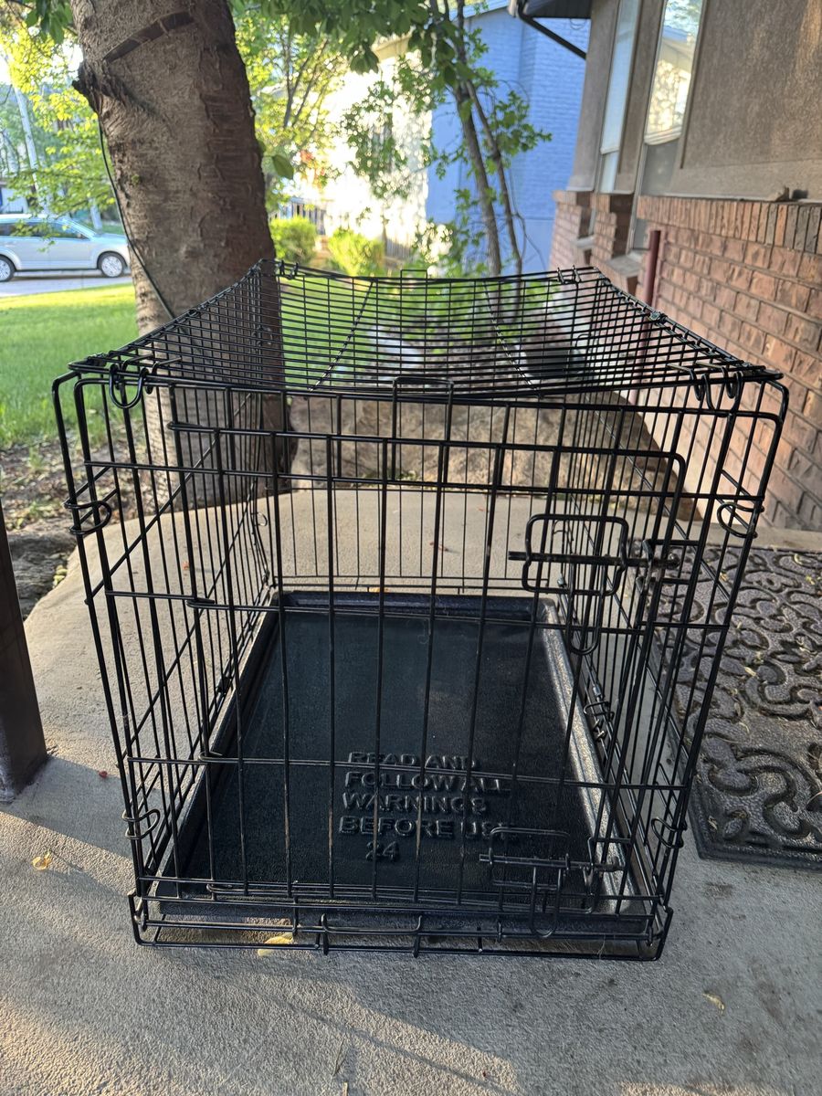 Black Wire Pet Crate Dog Training Cage Kennel w/ Removable Tray