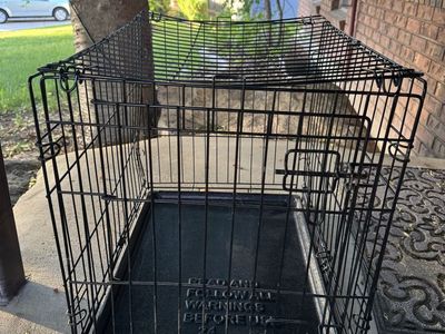 Black Wire Pet Crate Dog Training Cage Kennel w/ Removable Tray