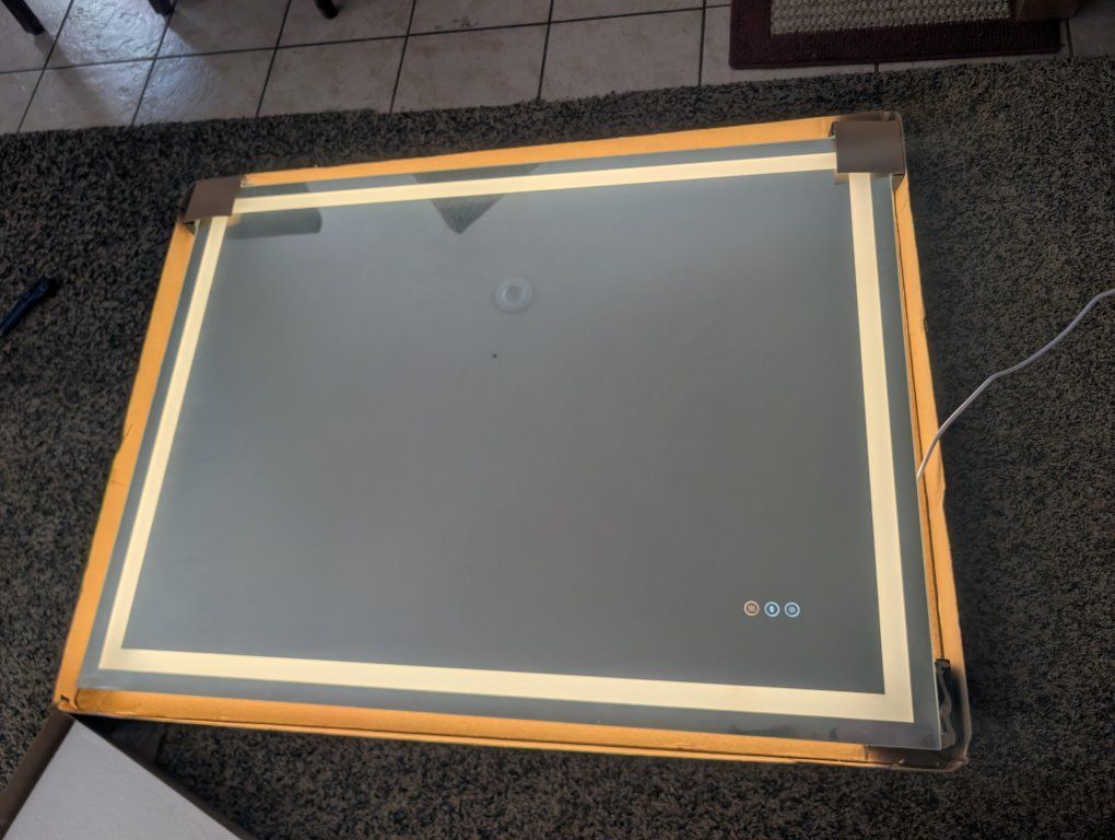Unbranded LED Lighted Bathroom Vanity Mirror - Backlit, Dimmable, Anti-Fog 36"x48"