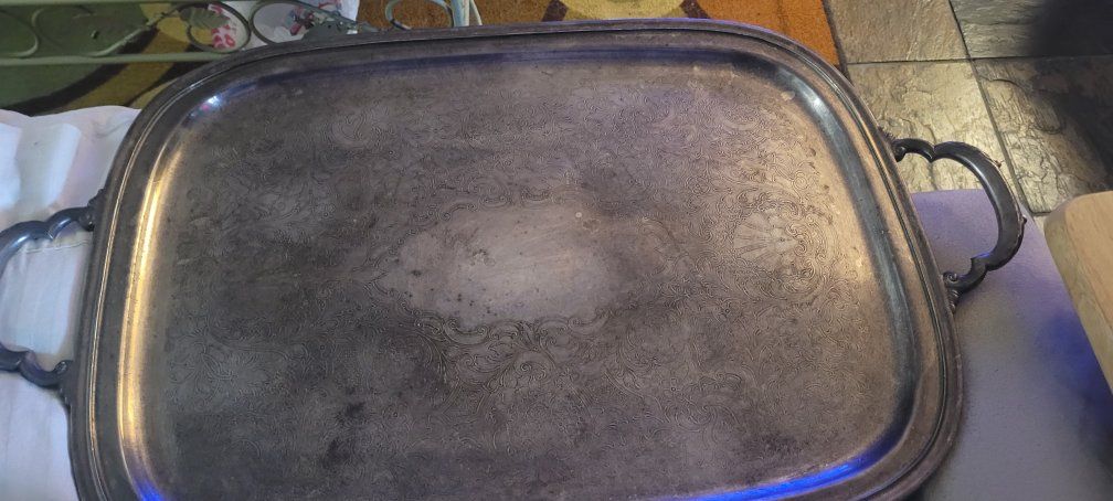 International Silver Co. Ornate Silver Plated Serving Tray - 110915121 - Vintage Decor