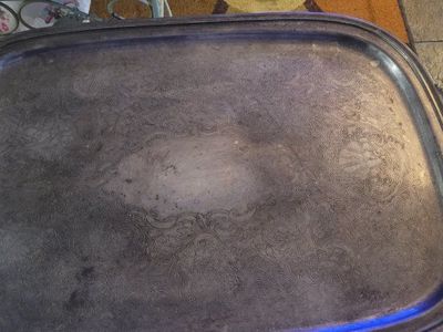International Silver Co. Ornate Silver Plated Serving Tray - 110915121 - Vintage Decor
