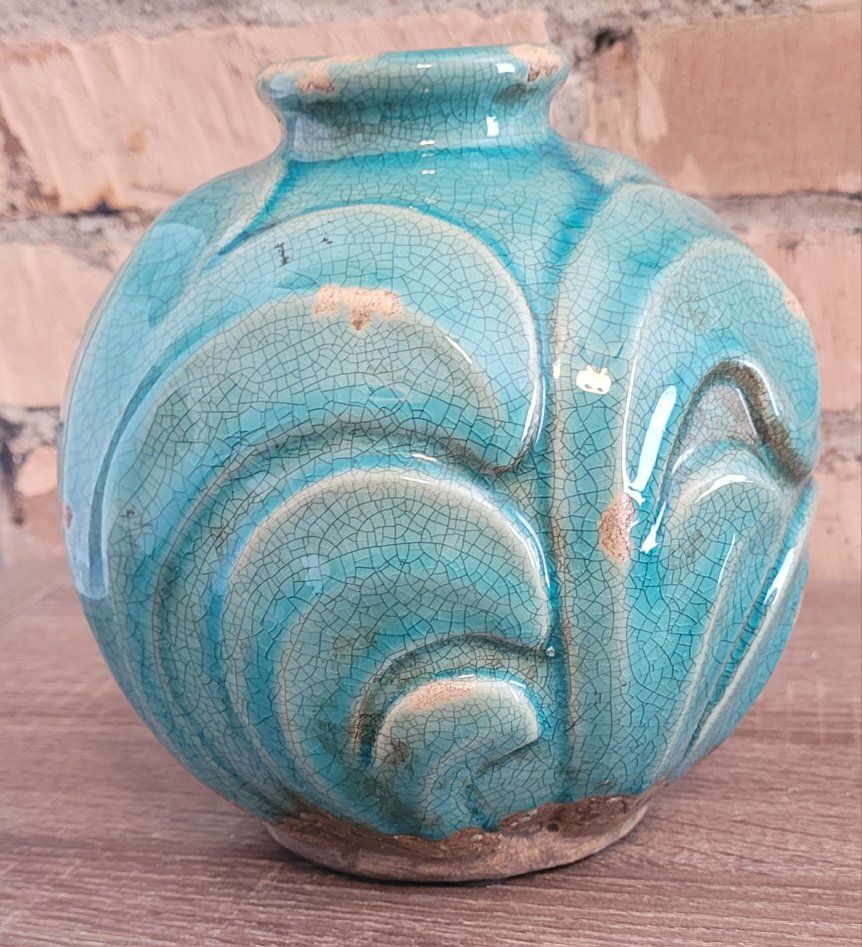 Ceramic Jar/ Distressed Finish