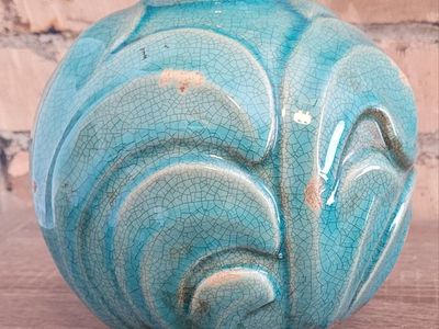 Ceramic Jar/ Distressed Finish