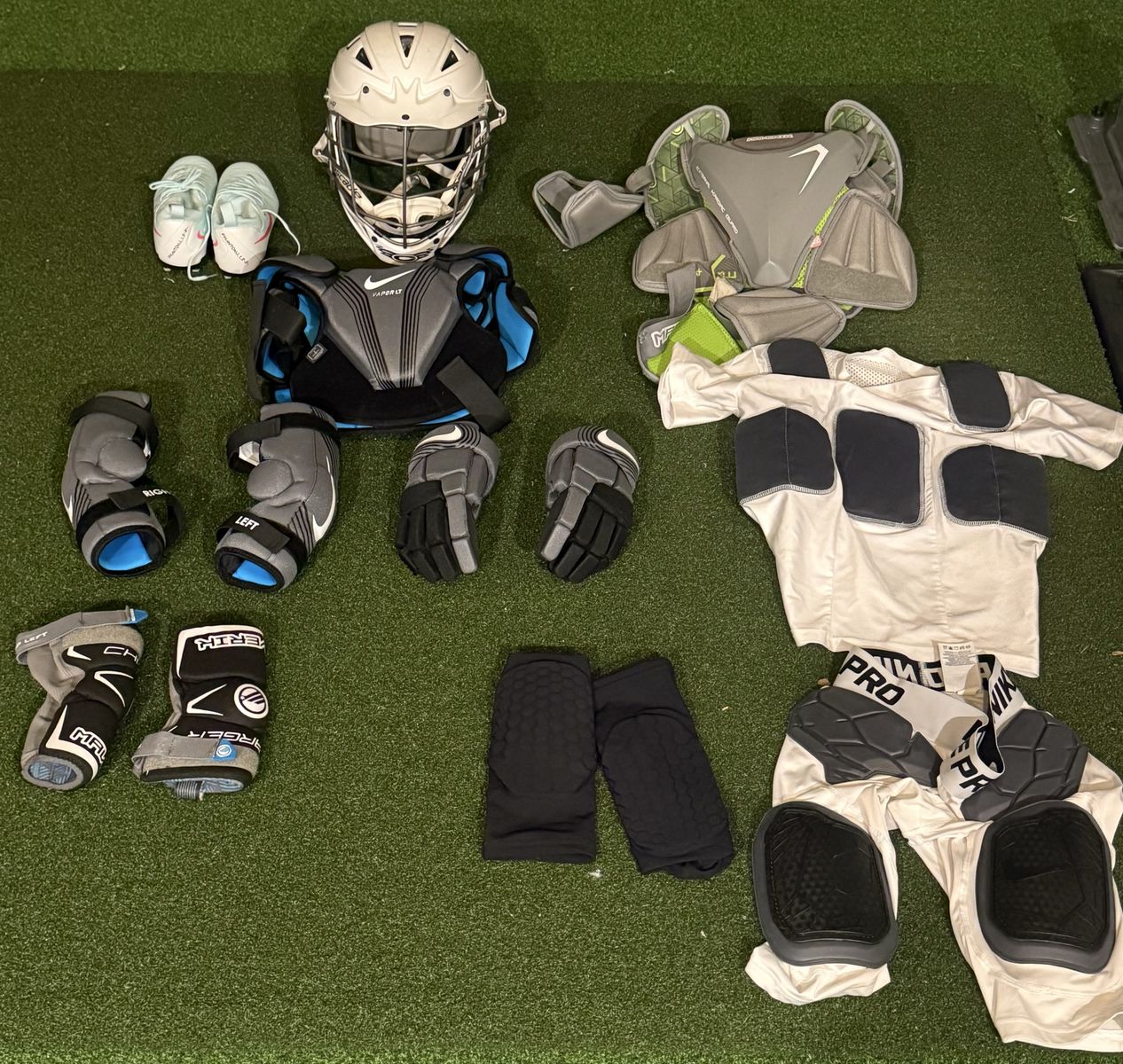 Lacrosse Gear Set - Helmets, Pads, Gloves, Cleats