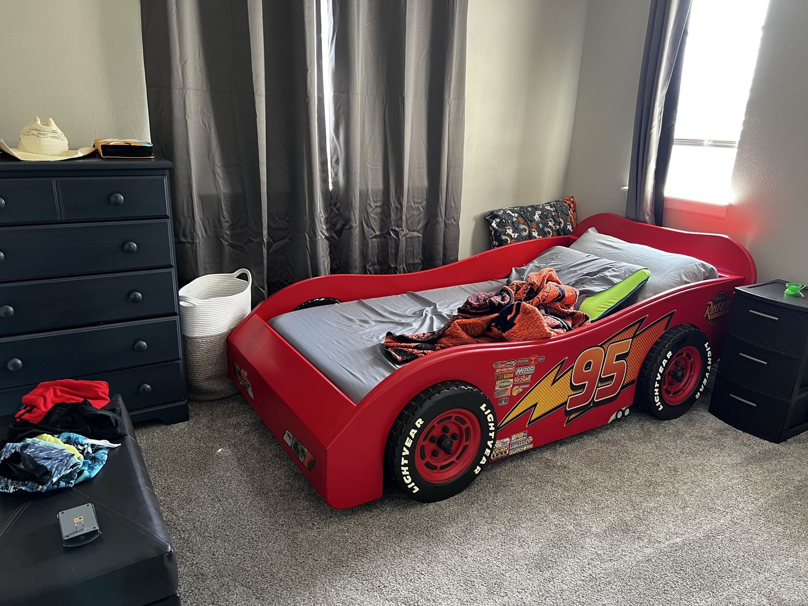 Lightning McQueen Car Bed with twin mattress