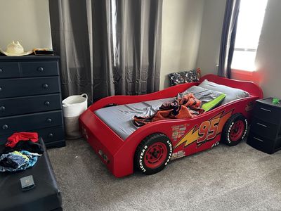 Lightning McQueen Car Bed with twin mattress