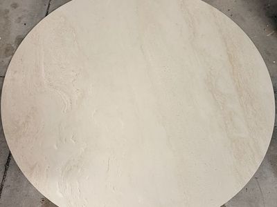 Large Round Stone Tabletop, 46-inch Diameter, Beige