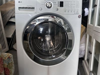 LG DirectDrive Front Load Washer WM2455HW & Sensor Dry Dryer DLE5977W Set, White