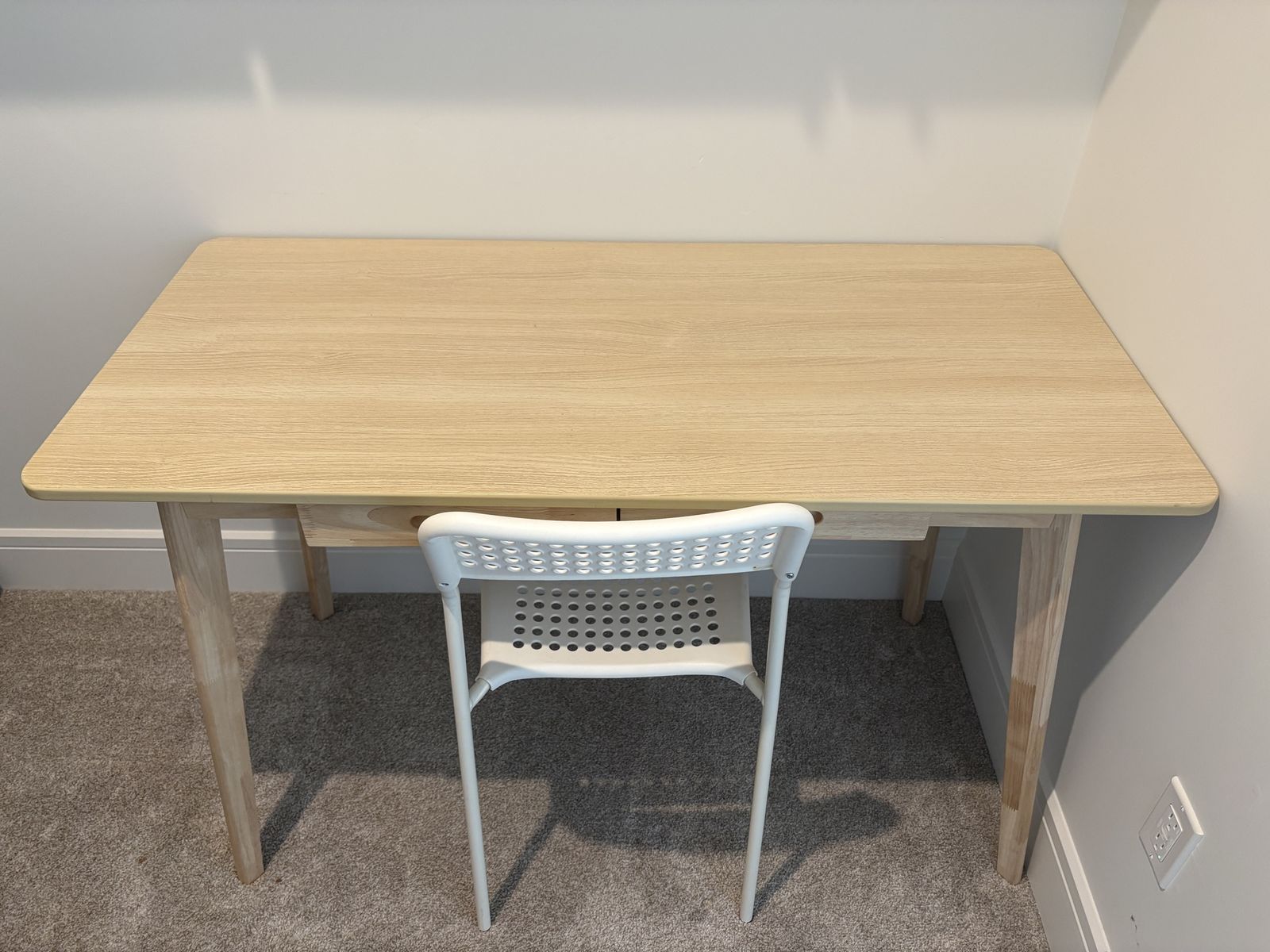 Light Wood Desk and Chair