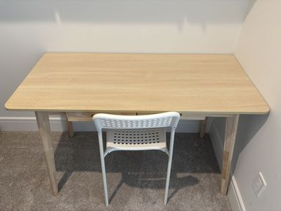 Light Wood Desk and Chair