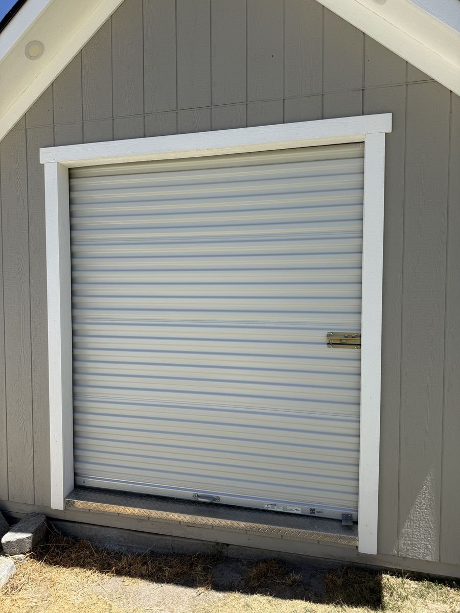 Metal Roll-Up Door for Shed or Garage with Latch - Light Gray