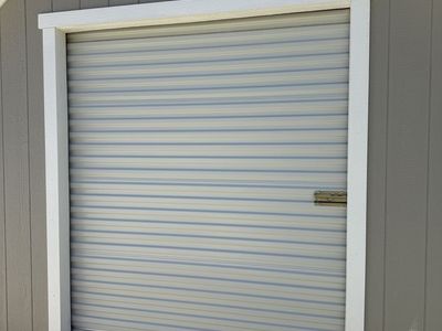 Metal Roll-Up Door for Shed or Garage with Latch - Light Gray