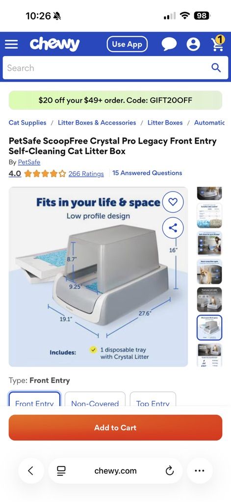 Petsafe Scoop Free Crystal Pro Legacy Litter Box