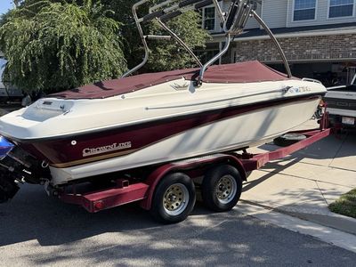 1995 Crownline 225BR Ski & Wakeboard Boat with Wake Tower & Tandem Axle Trailer