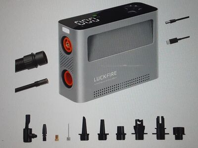 New Multifunctional 10-in-1 Electric Rechargeable Portable Digital Air Compressor-150 PSI - 2 Stage Inflation Pump and Auto-Off