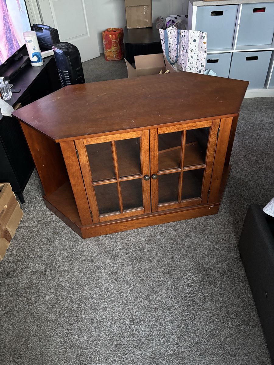 Sturdy real wood tv stand