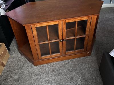 Sturdy real wood tv stand