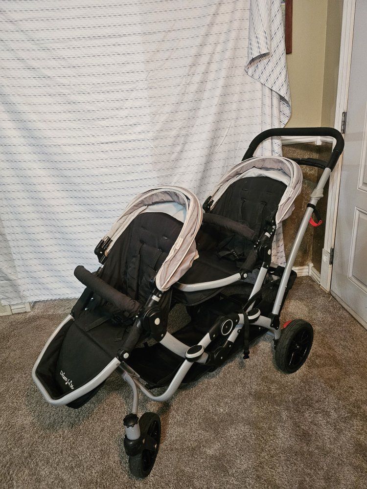 Dream On Me Track Tandem Stroller - Light Grey, Face to Face Edition Double Stroller