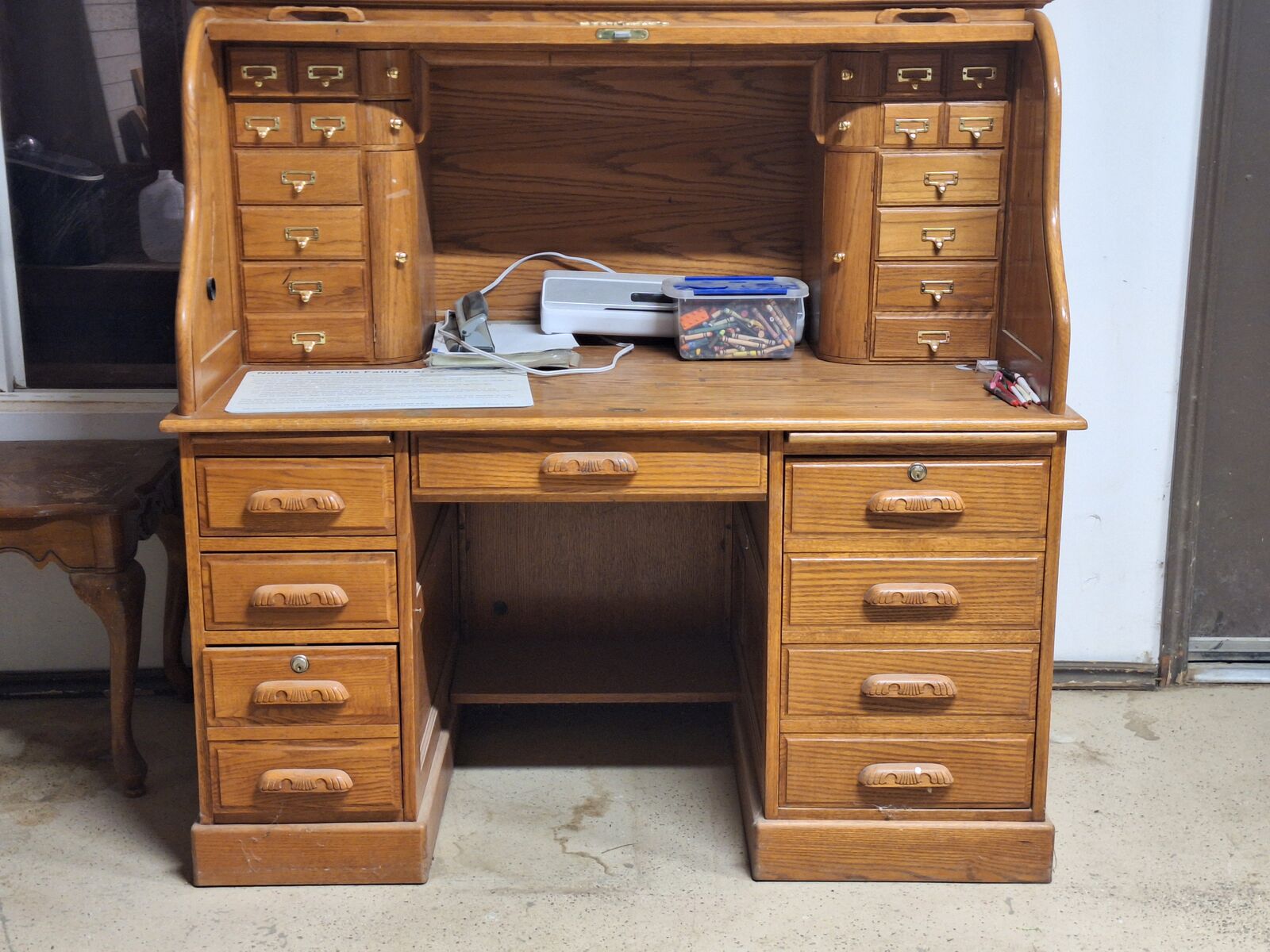 Solid Roll Top Desk