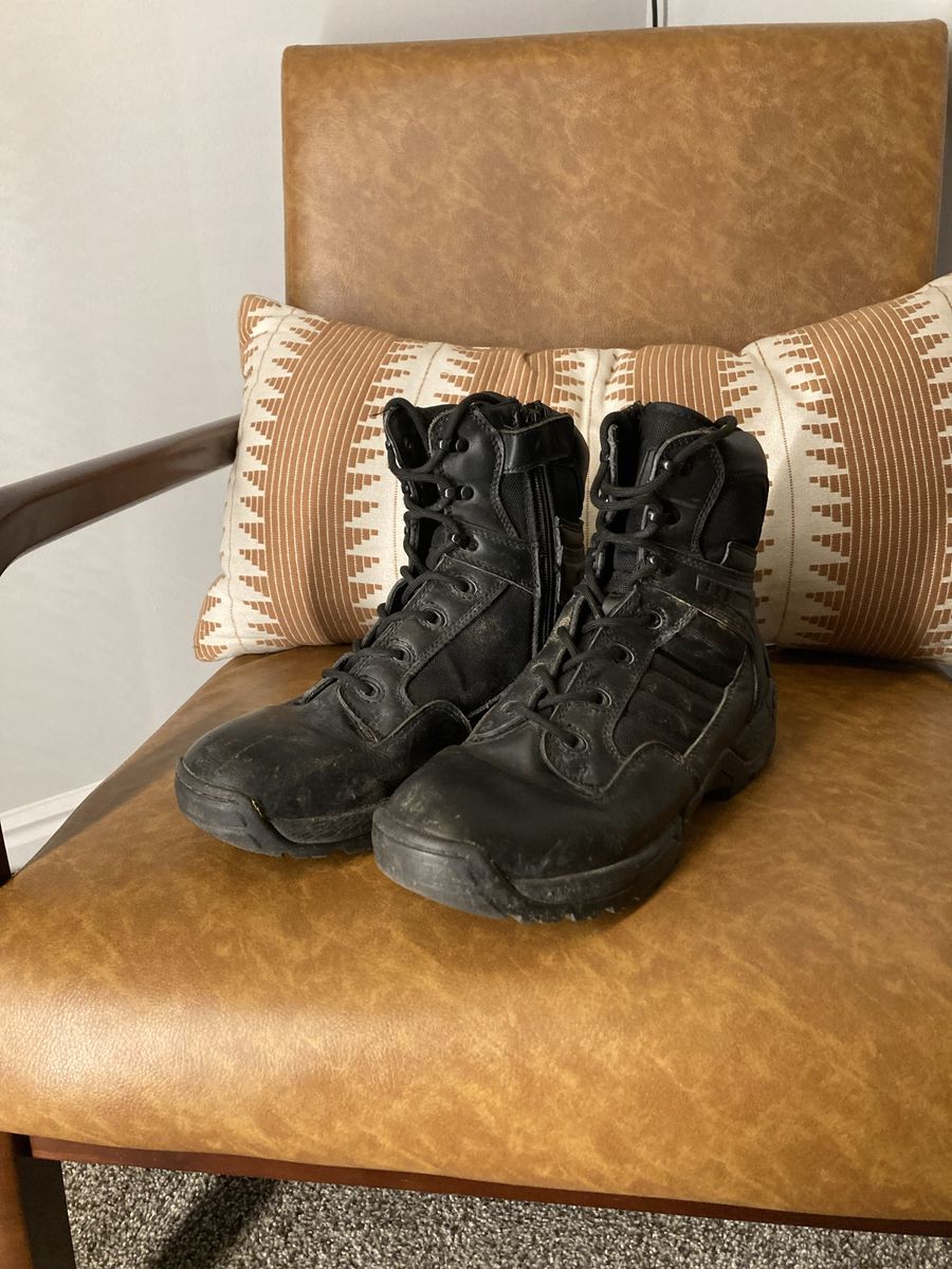 Nortiv8 Tactical Men's Black Side-Zip Combat Boots, Size 10.5