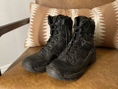Nortiv8 Tactical Men's Black Side-Zip Combat Boots, Size 10.5