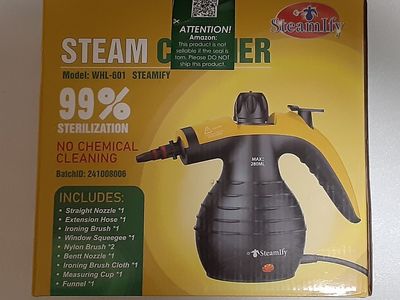 New Multi-Purpose Pressurized Handheld Steam Cleaner with 10-pcs Accessories and Safety Lock - Brand: SteamIfy - Model: WHL-601