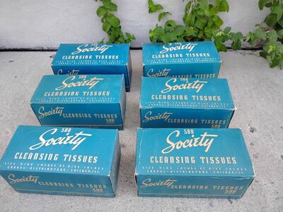 Antique 6 Society Cleansing Tissues Boxes, Tidy Deodorant