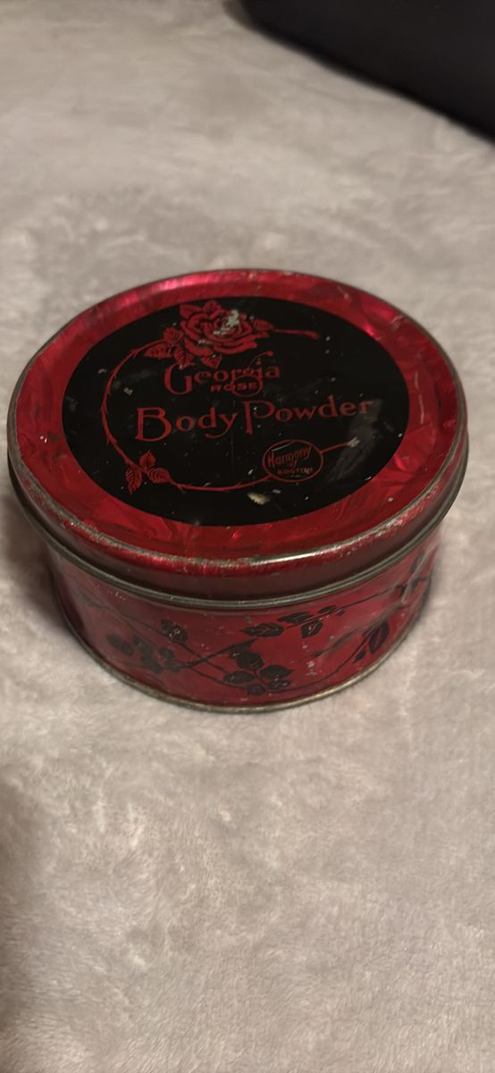 Antique Georgia Rose Powder Tin/Button Collection