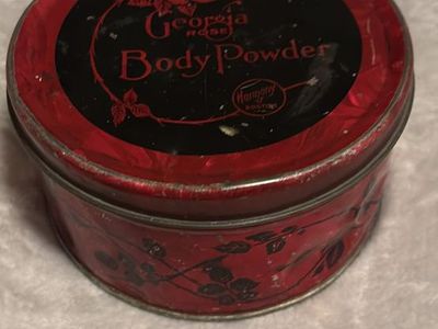 Antique Georgia Rose Powder Tin/Button Collection