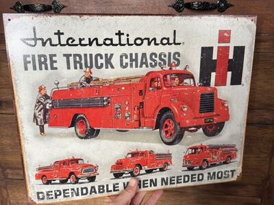 Fire Truck Chassis Tin Sign - Nostalgic Vintage