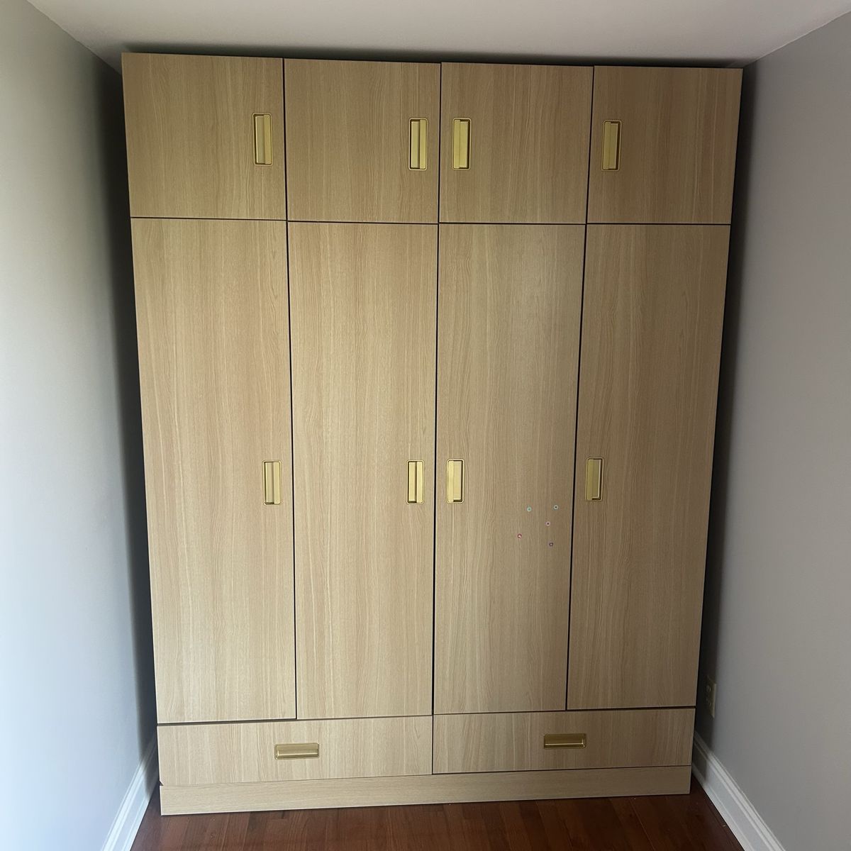 Wayfair Wood-Look Wardrobe Closet - 127" L (2x 63" units) x 83" H x 20" D, Multi-Door/Drawer