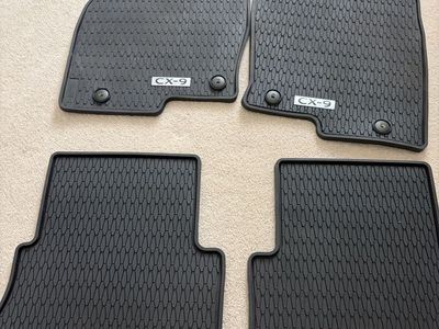 Mazda CX-9 All-Weather Floor Mats. Black Rubber, Excellent Condition